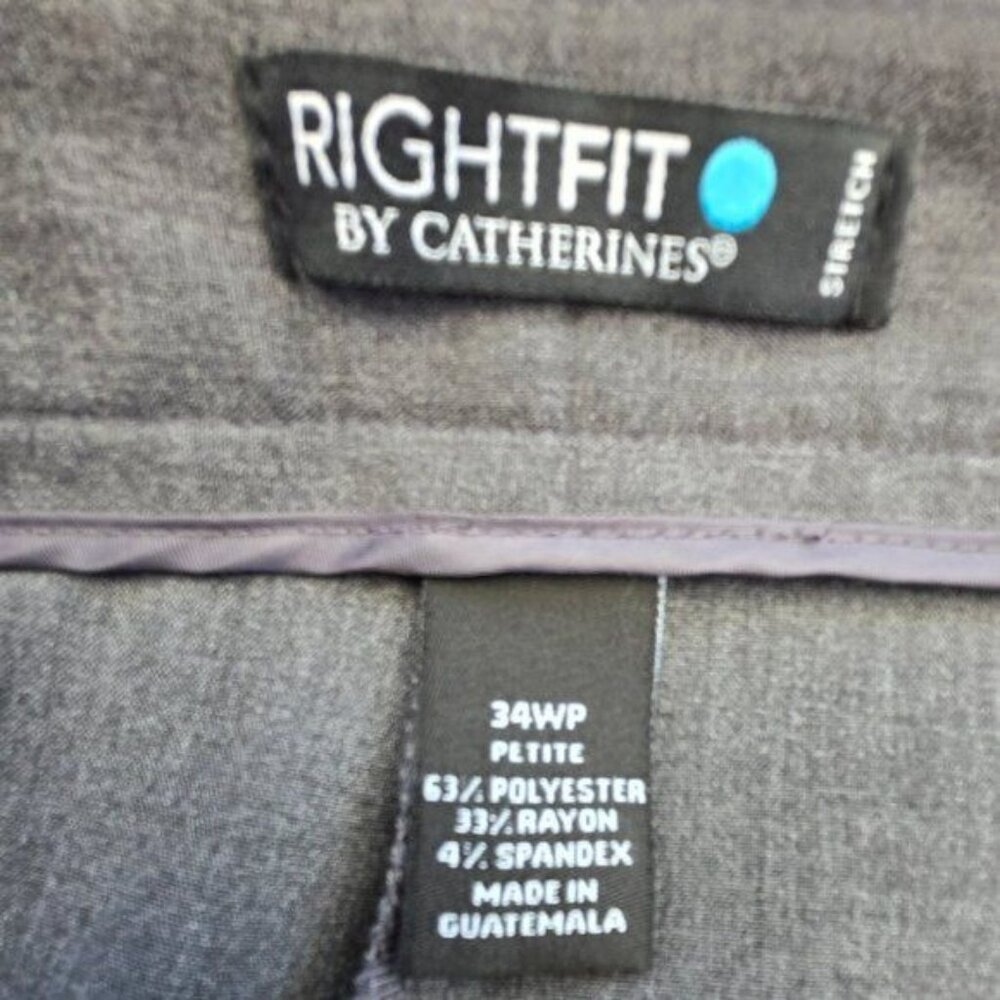 RightFit By Catherines Stretch Charcoal Gray Pants 34WP Womens Petite - Picture 4 of 5